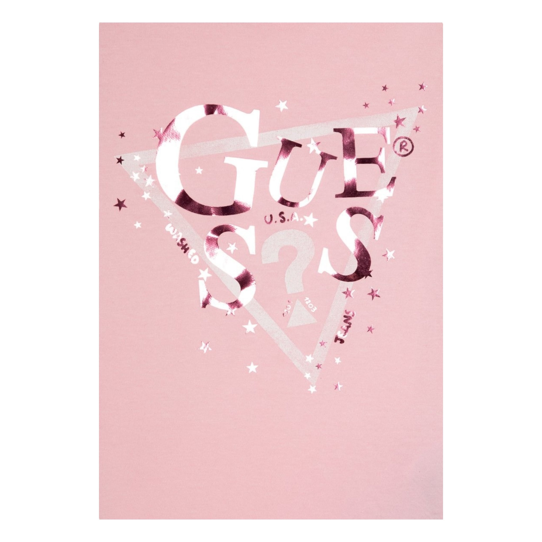 Guess T-Shirt Girocollo Tinta Unita con Logo per Neonata K5RI00K6YW4XX ROSA GUESS 