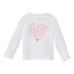Guess Shirt Girocollo Tinta Unita con Logo per Neonata K5RI01K6YW4 BIANCO GUESS 