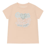 Guess T-Shirt Girocollo Tinta Unita con Stampa per Neonata K5RI06K6YW4 ROSA GUESS 