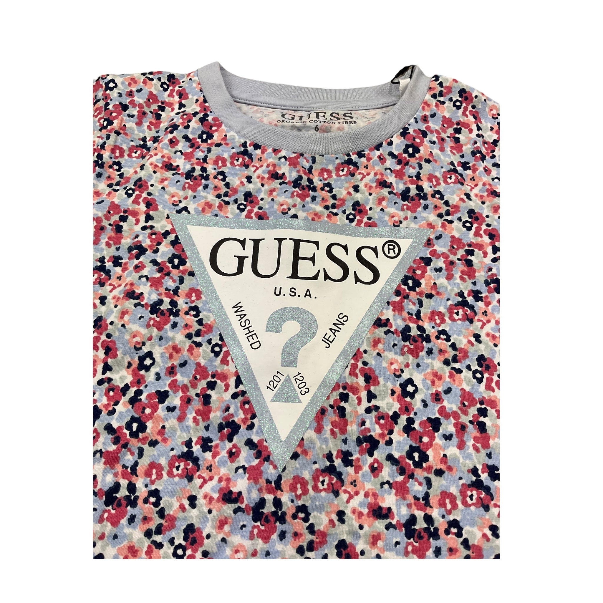 Guess T-Shirt Girocollo Tinta Unita con Stampa per Bambina K5RI15K6YW4 BIANCO GUESS 