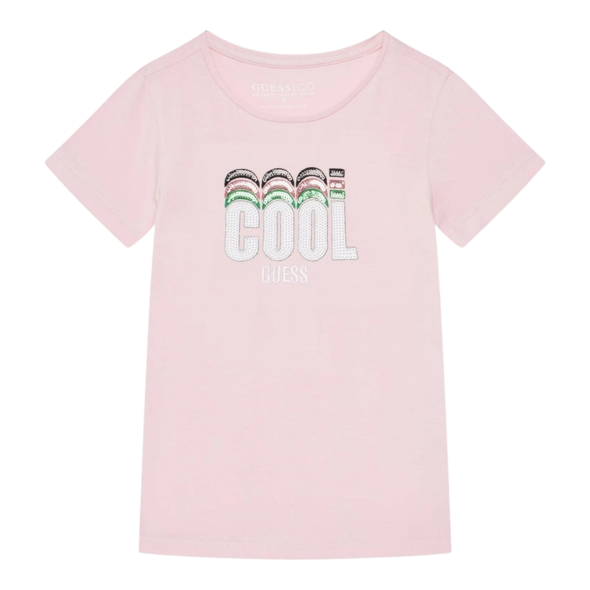 Guess T-Shirt Tinta Unita con Stampa per Bambina K5RI17K6YW4 ROSA GUESS 