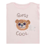 Guess T-Shirt Girocollo Tinta Unita con Stampa per Neonata K5RI18K6YW4 ROSA GUESS 