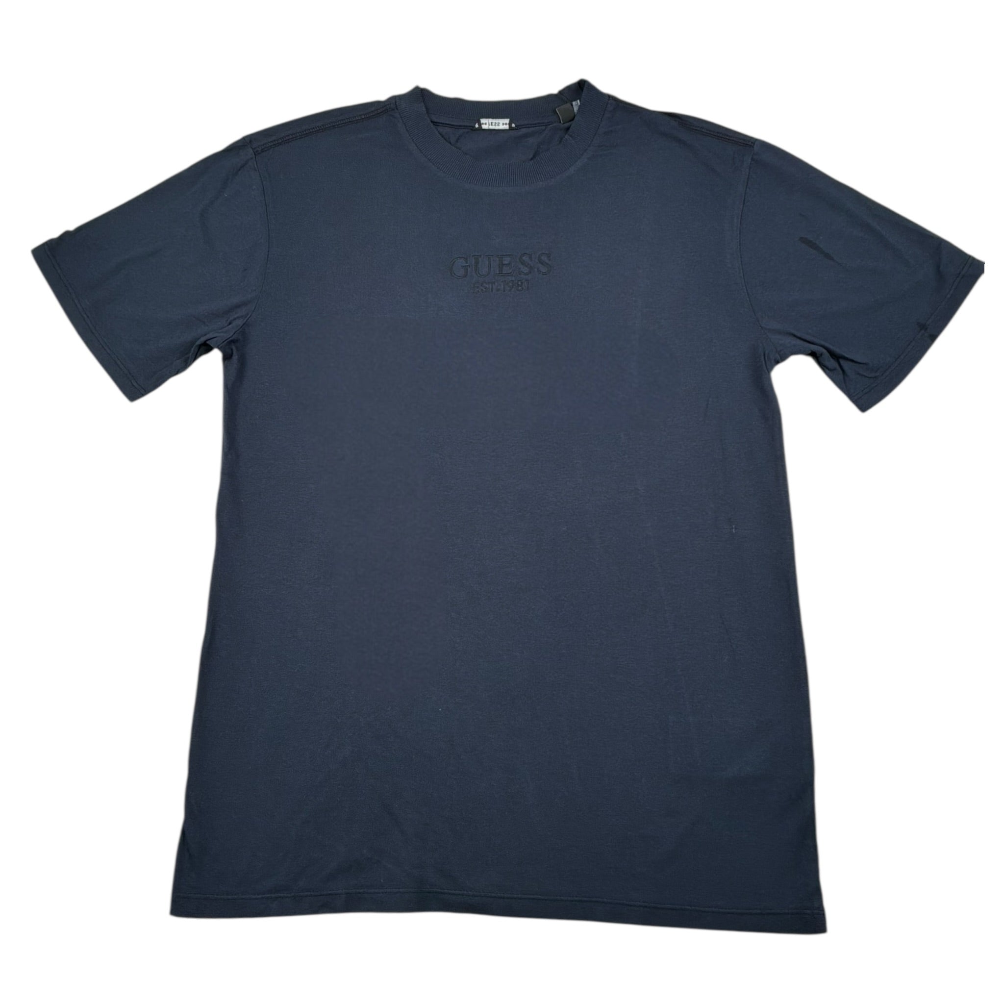 Guess T-Shirt Girocollo Tinta Unita con Logo per Bambino L4RI36K8HM4 BLU GUESS 