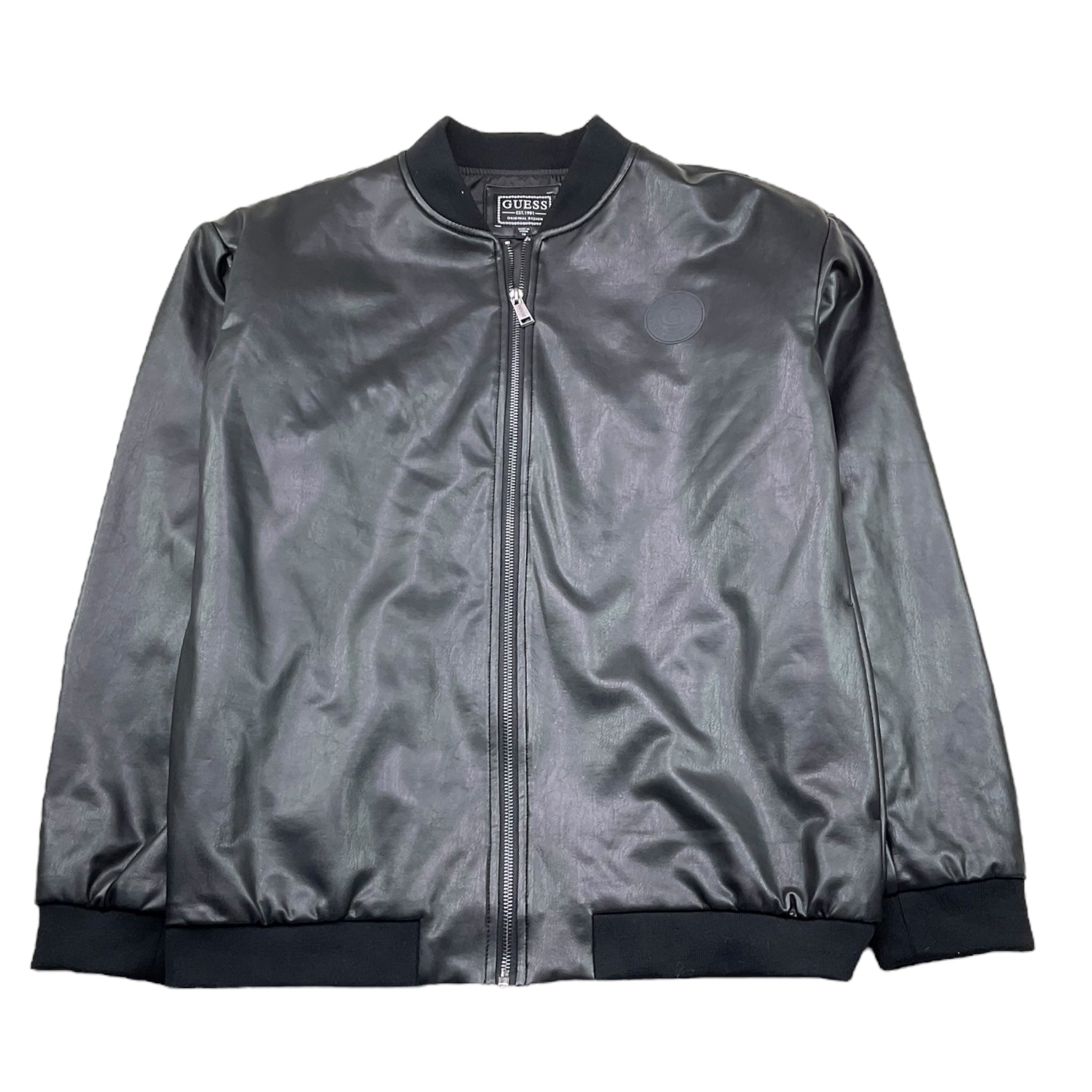 Guess Giubbino Tinta Unita con Ecopelle per Bambino L4RL04WEEY0 NERO GUESS 