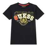 Guess T-Shirt Girocollo Tinta Unita con Stampa per Bambino L5RI02K8HM4 NERO GUESS 