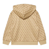 Guess Felpa Tinta Unita con Cappuccio E Fantasia per Bambino L5RQ24FL04Q BEIGE GUESS 