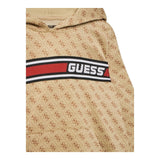 Guess Felpa Tinta Unita con Cappuccio E Fantasia per Bambino L5RQ24FL04Q BEIGE GUESS 