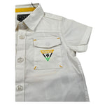 Guess Camicia Mezza Manica Tinta Unita per Neonato N1GH09W7RY0 PANNA GUESS 
