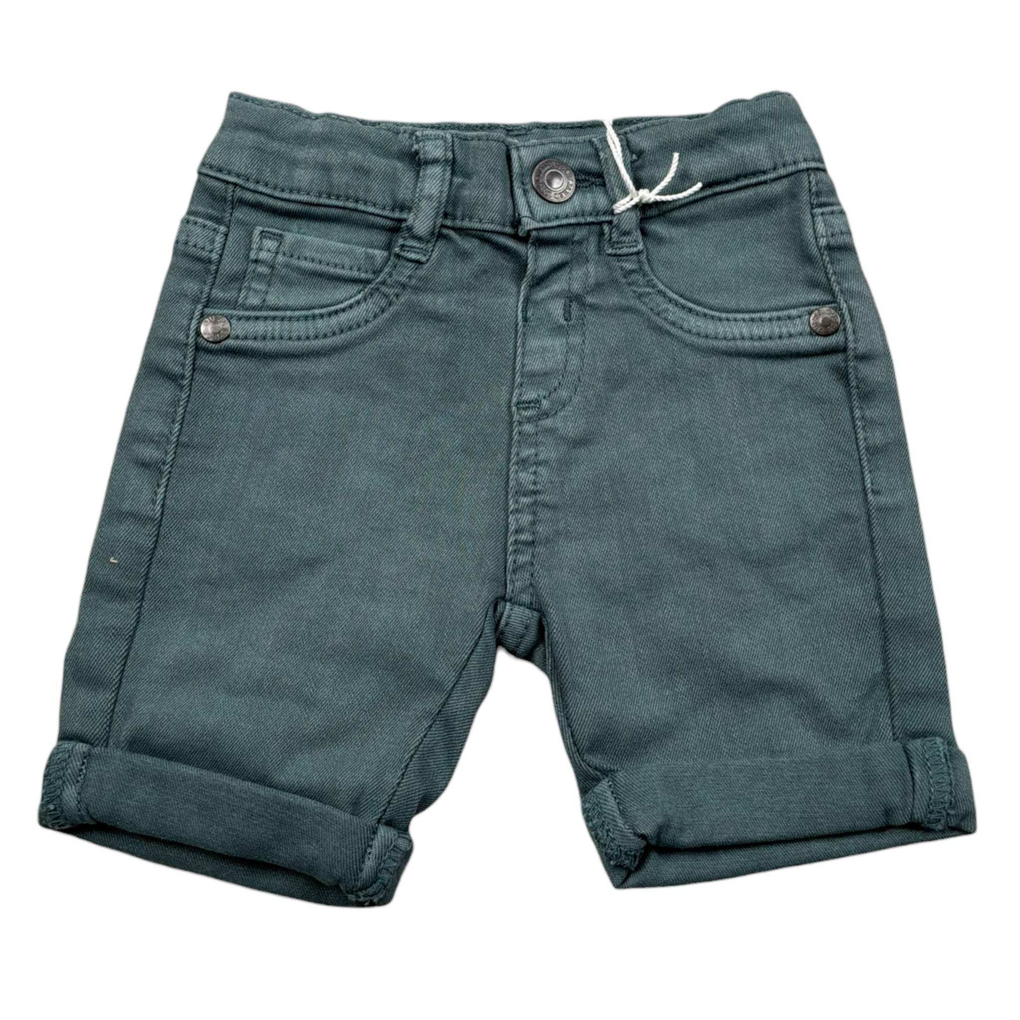 Guess Bermuda Tinta Unita con Girovita Regolabile per Neonato N1RD03WE620X VERDE GUESS 