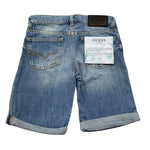 Guess Bermuda In Denim Tinta Unita con Girovita Regolabile per Bambino N2GD01D4MI2 AZZURRO GUESS 