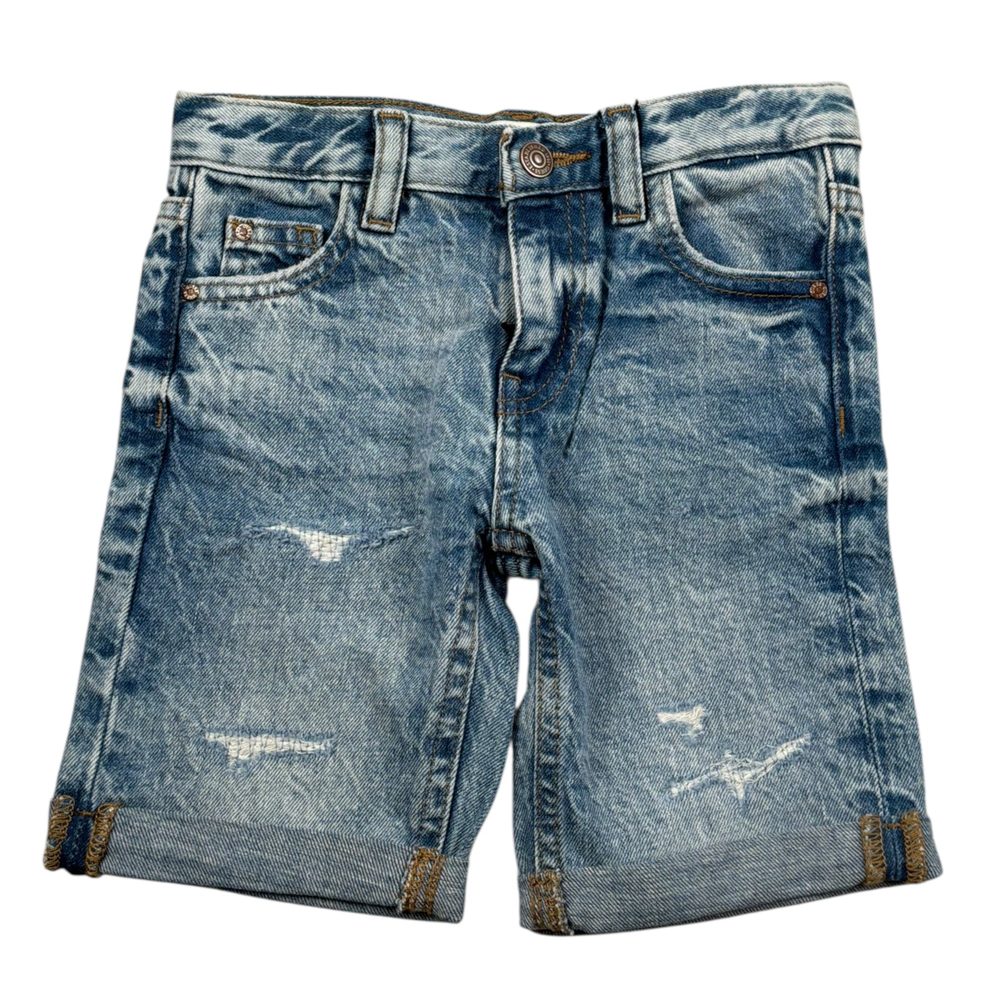 Guess Bermuda In Denim Tinta Unita con Girovita Regolabile per Neonato N5GD00D41E0XX AZZURRO GUESS 