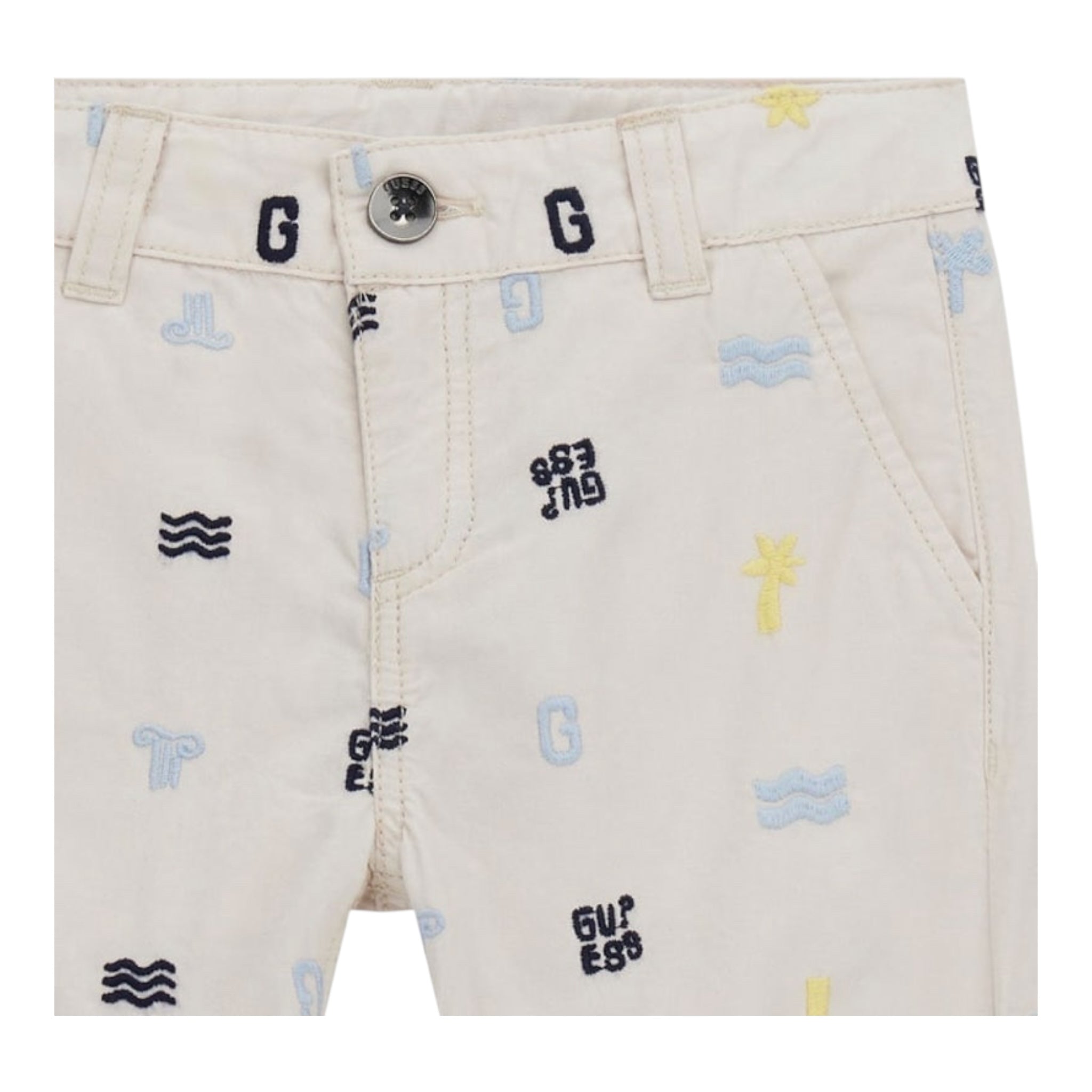 Guess Bermuda Tinta Unita con Girovita Regolabile per Neonato N5GD04WGBT1 BEIGE GUESS 