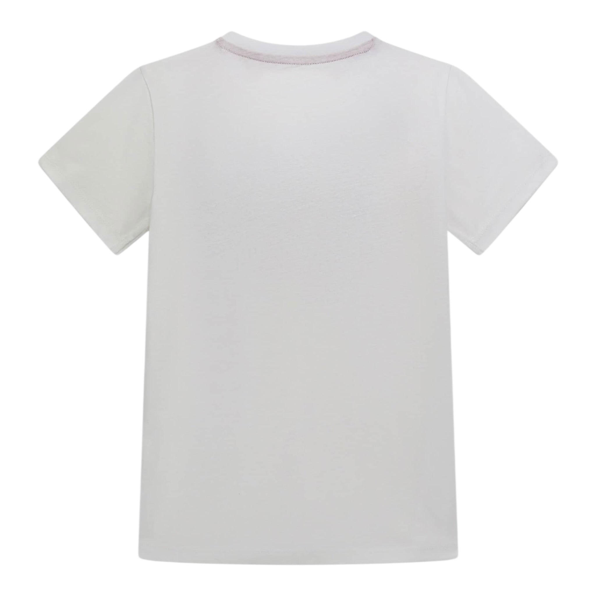 Guess T-Shirt Girocollo Tinta Unita con Stampa per Bambino N5RI00K8HM4JX BIANCO GUESS 