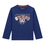 Guess Shirt Girocollo Tinta Unita con Stampa per Neonato N5RI01K8HM4X BLU GUESS 