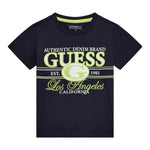 Guess T-Shirt Girocollo Tinta Unita con Stampe per Neonato N5RI23K8HM4NX BLU GUESS 