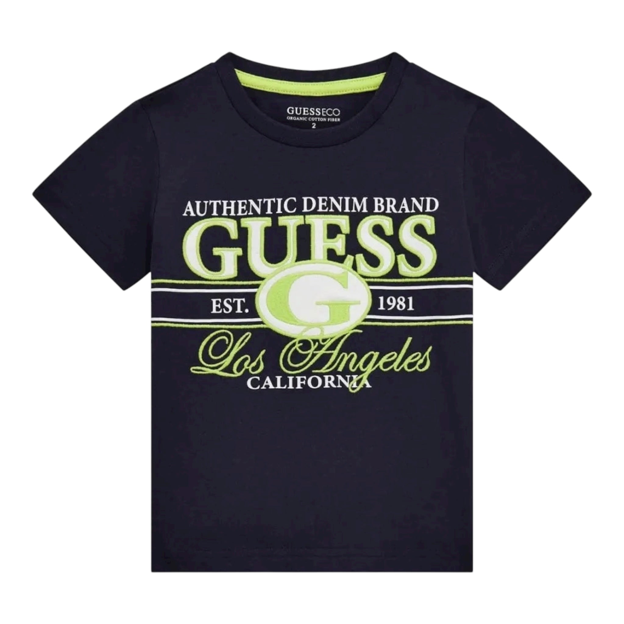 Guess T-Shirt Girocollo Tinta Unita con Stampe per Neonato N5RI23K8HM4NX BLU GUESS 
