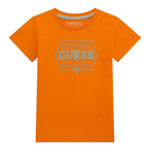 Guess T-Shirt Girocollo Tinta Unita con Stampa per Neonato N5RI25K8HM4N ARANCIONE GUESS 