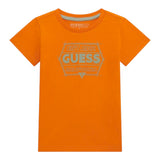 Guess T-Shirt Girocollo Tinta Unita con Stampa per Neonato N5RI25K8HM4N ARANCIONE GUESS 