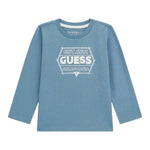 Guess Shirt Girocollo Tinta Unita con Stampa per Neonato N5RI26K8HM4N PETROLIO GUESS 