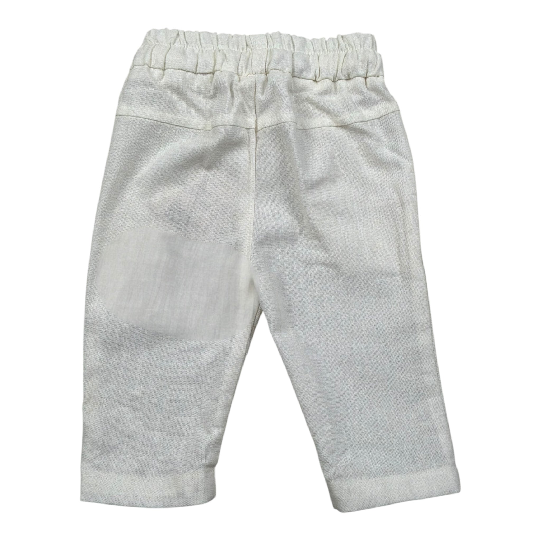Gugu Gaga Pantalone Tinta Unita con Elastico In Vita per Neonato GM40 PANNA GUGU GAGA 
