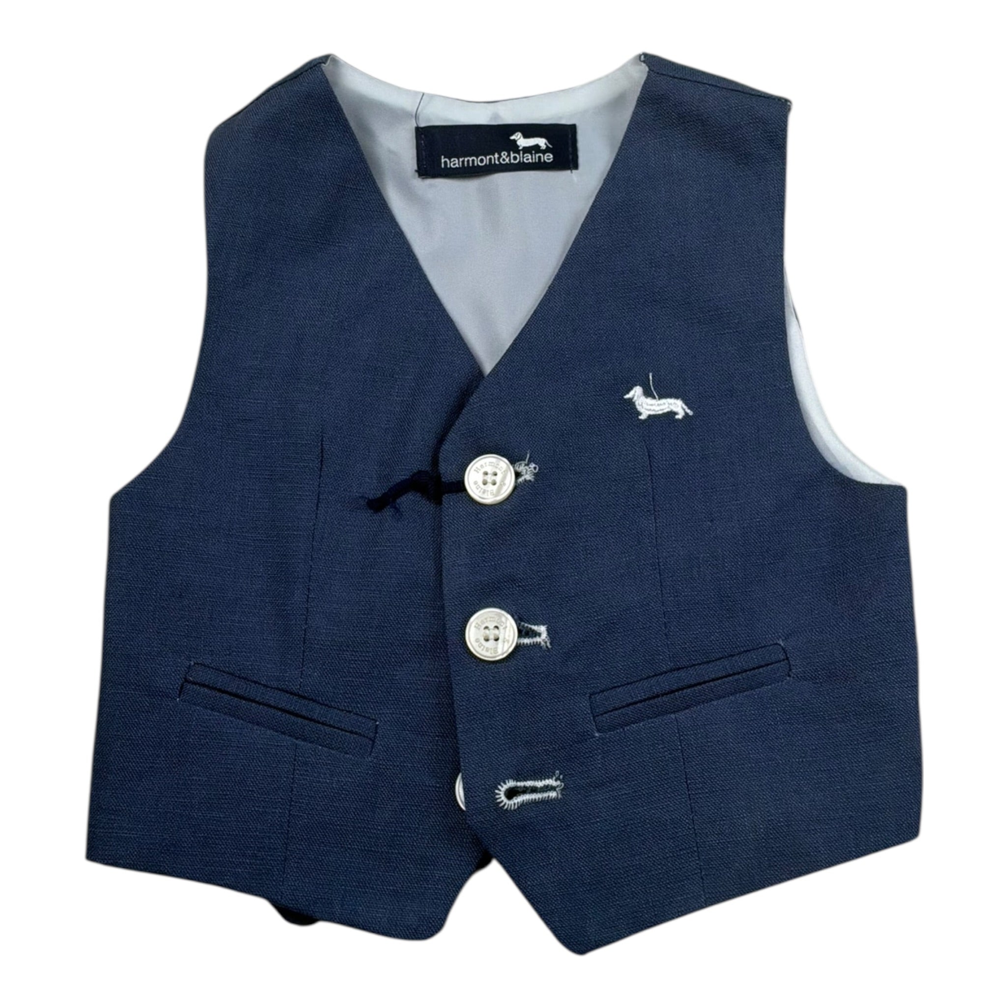 Harmont & Blaine Gilet Tinta Unita con Logo per Neonato JLK002N BLU HARMONT & BLAINE 