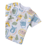 I Do T-Shirt Girocollo Tinta Unita con Stampa per Neonato 4B168 BIANCO I DO 