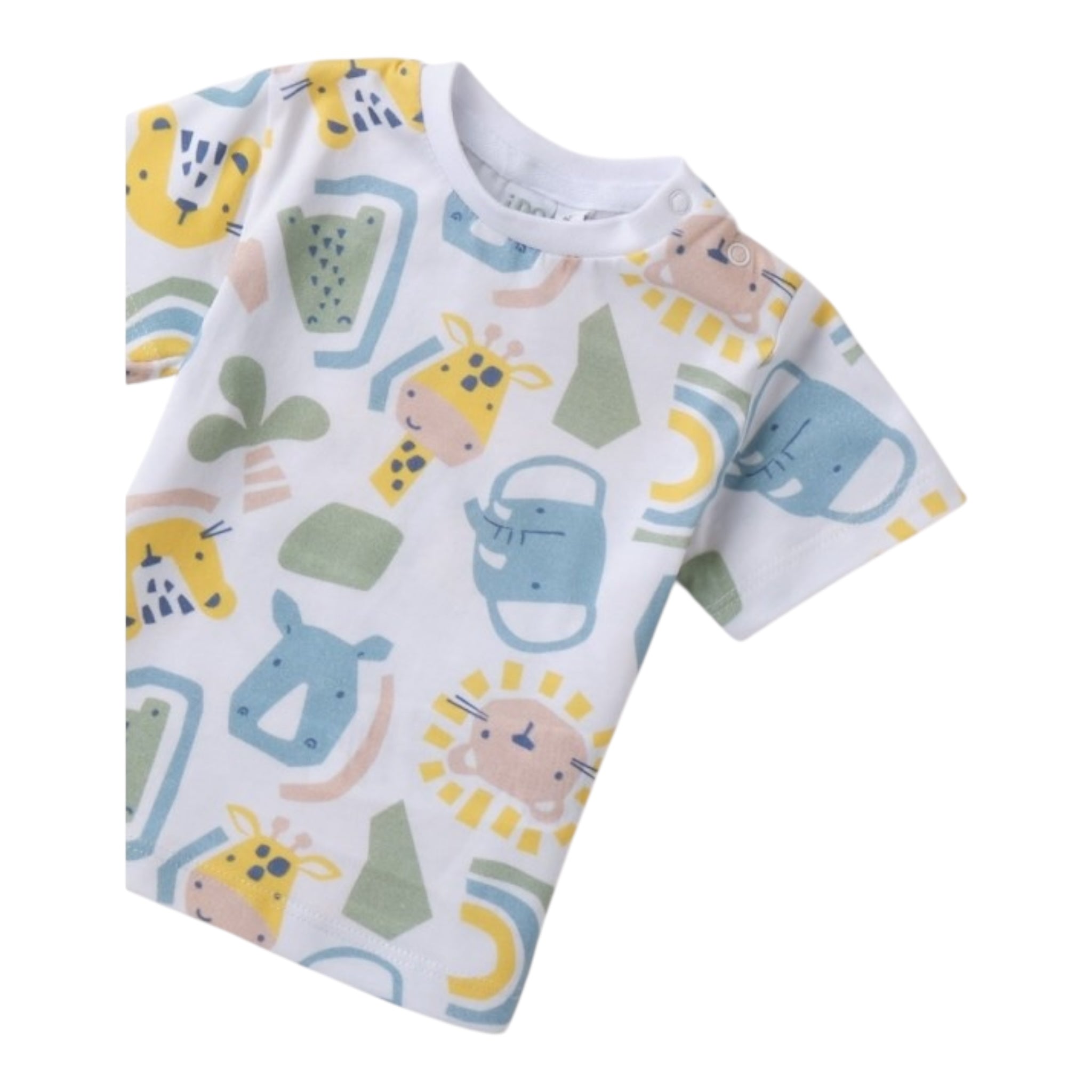 I Do T-Shirt Girocollo Tinta Unita con Stampa per Neonato 4B168 BIANCO I DO 