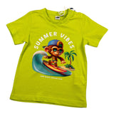 I Do T-Shirt Tinta Unita con Stampa per Neonato 4B462 VERDE ACIDO I DO 