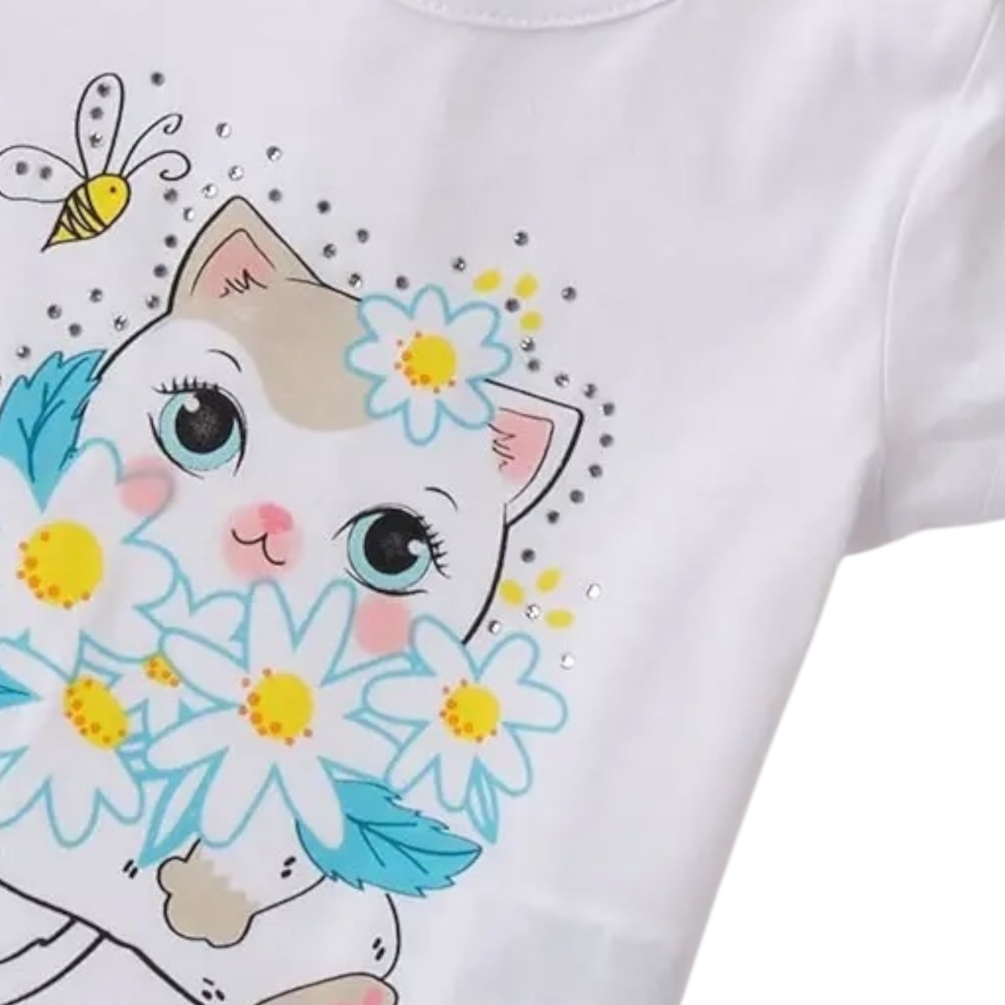 I Do T-Shirt Girocollo Tinta Unita con Stampa per Neonato 4B545 BIANCO I DO 