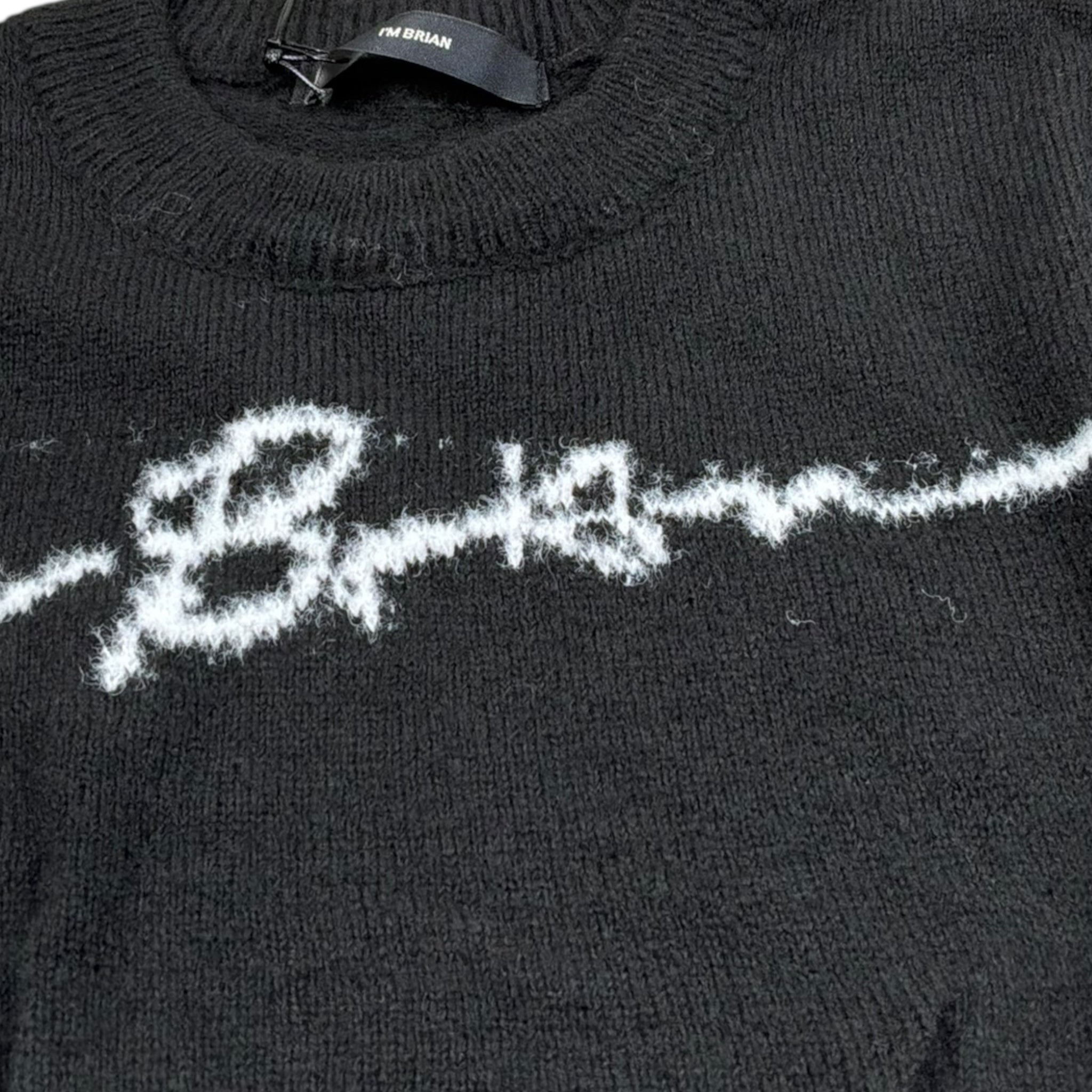 I'M Brian Maglia Girocollo Tinta Unita con Stampa per Bambino MA2622J NERO I'M BRIAN 