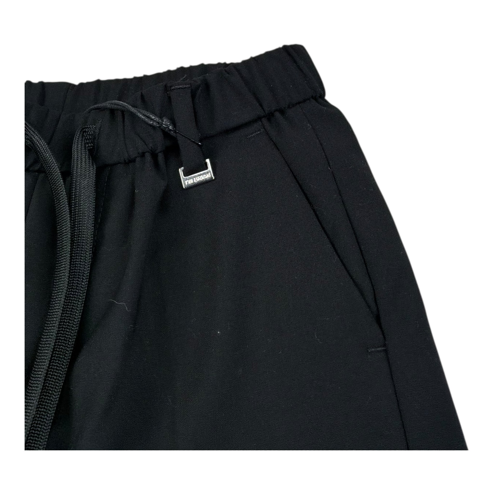 I'M Brian Pantalone Tinta Unita con Elastico In Vita per Neonato PA3269JNXX NERO I'M BRIAN 