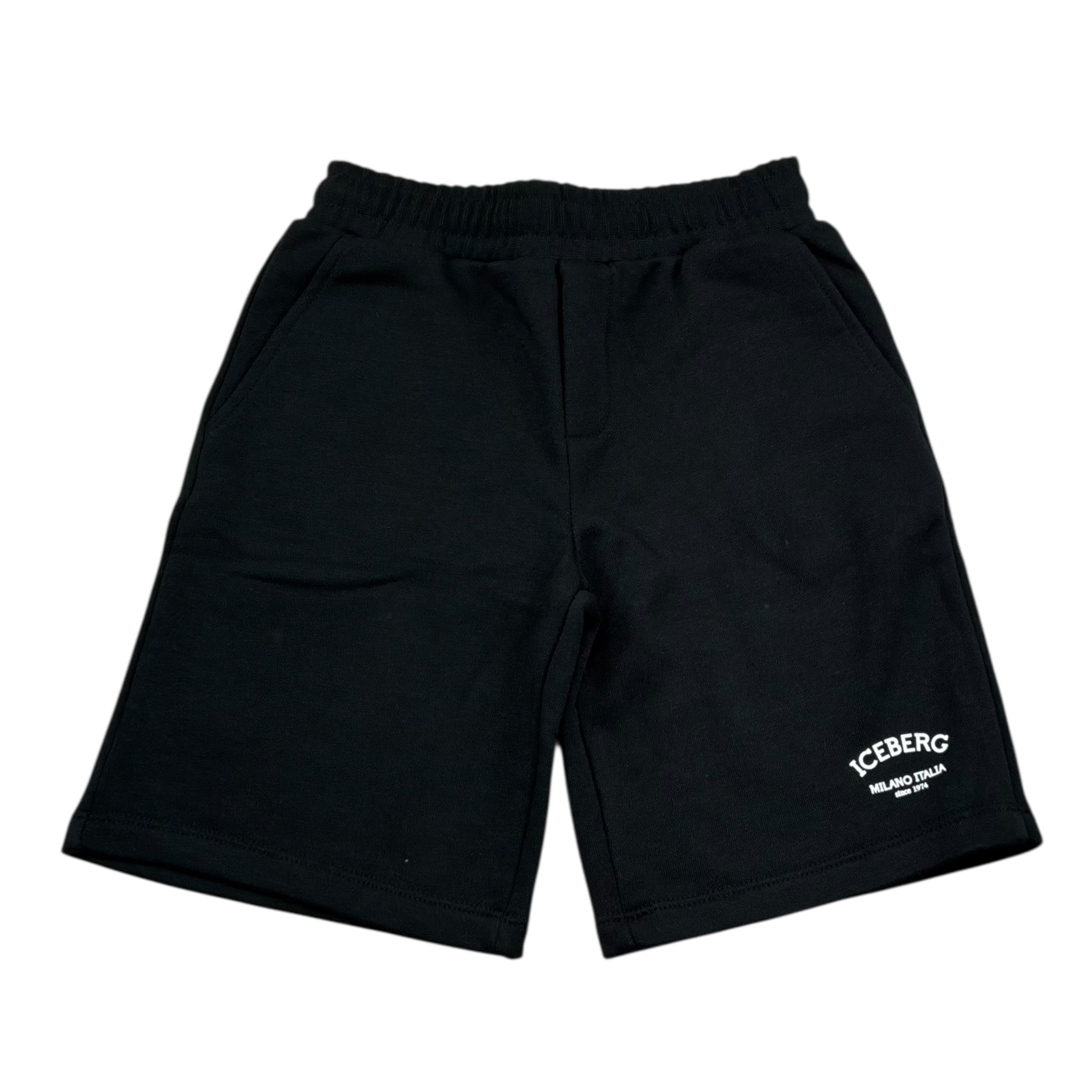 Iceberg Bermuda Tinta Unita con Logo per Bambino BFICE5114JX NERO ICEBERG 
