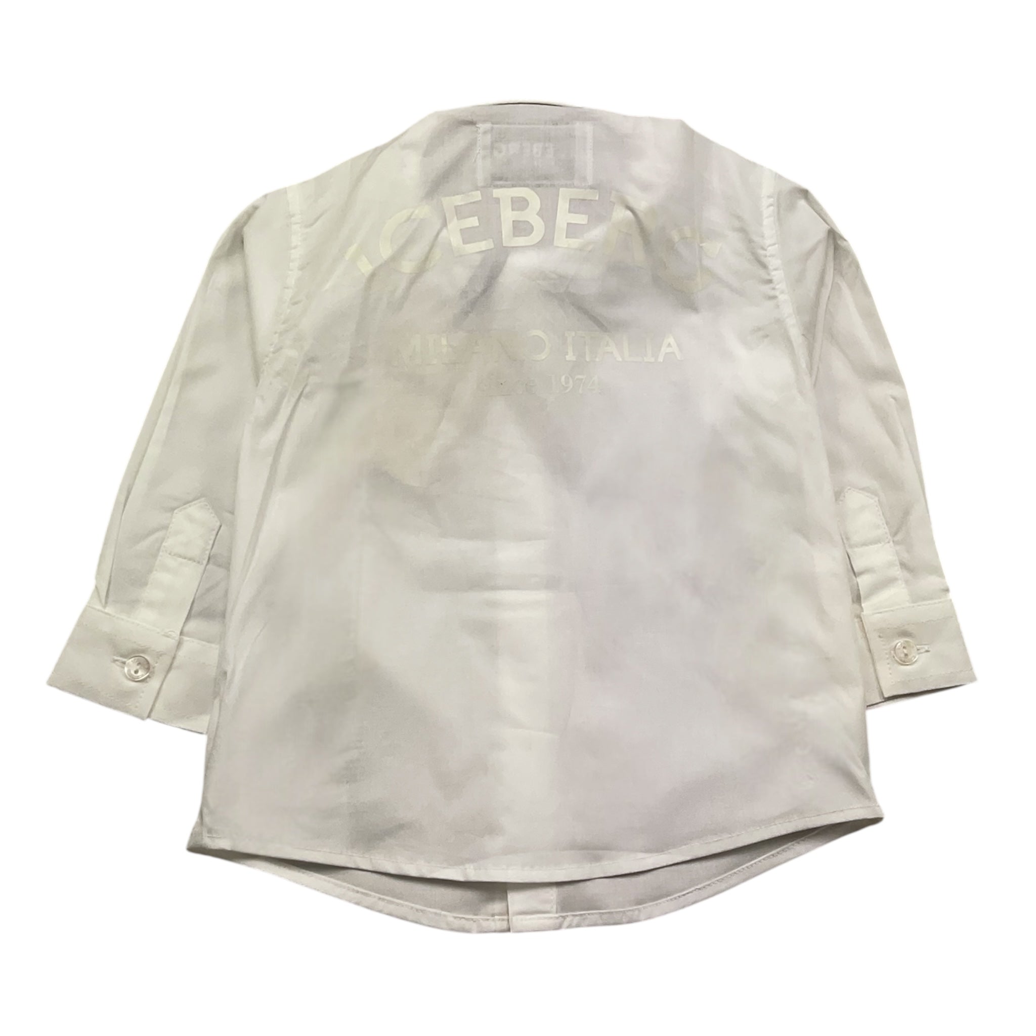 Iceberg Camicia Manica Lunga Tinta Unita con Logo per Neonato CMICE5103B PANNA ICEBERG 