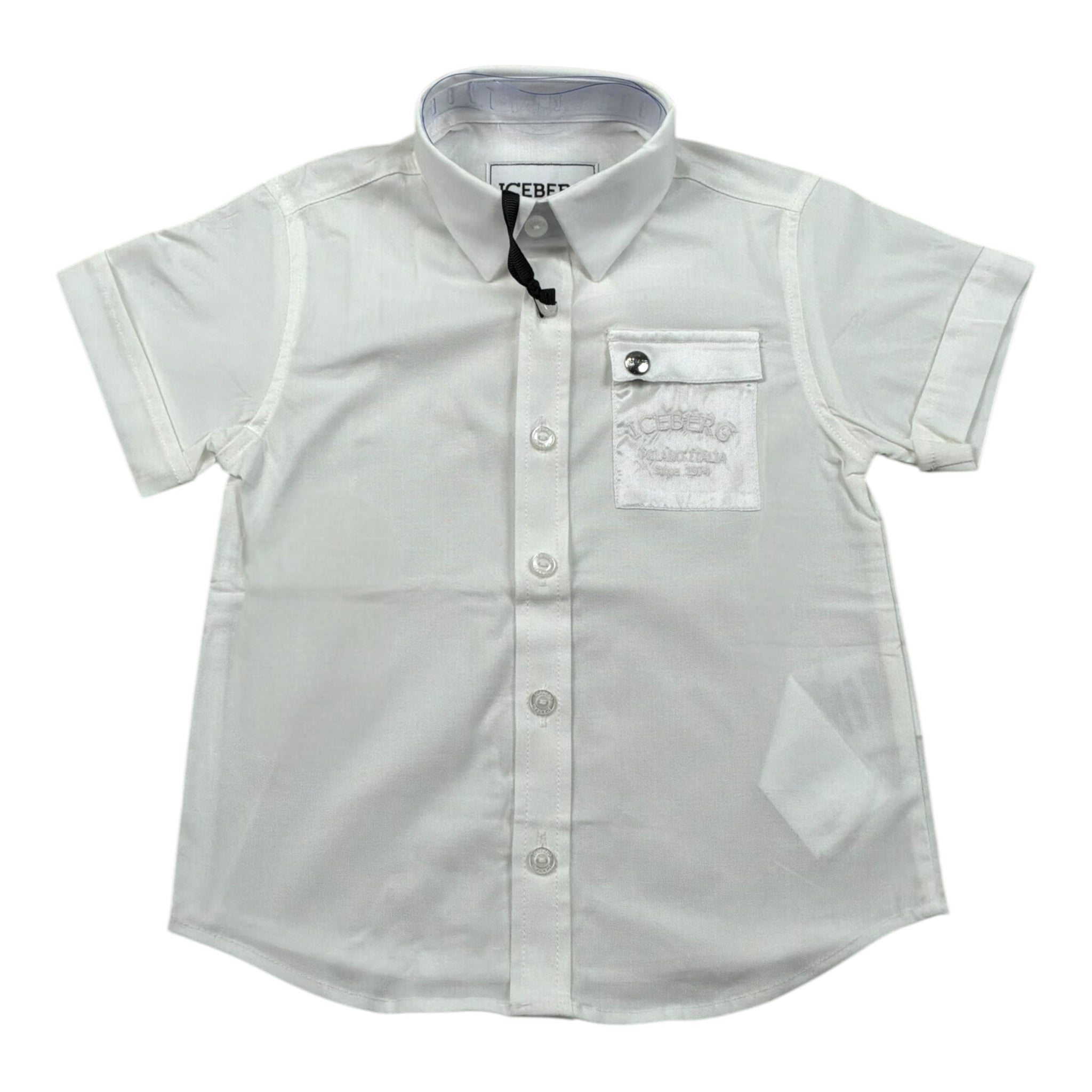 Iceberg Camicia Mezza Manica Tinta Unita per Neonato CMICE5108B BIANCO ICEBERG 