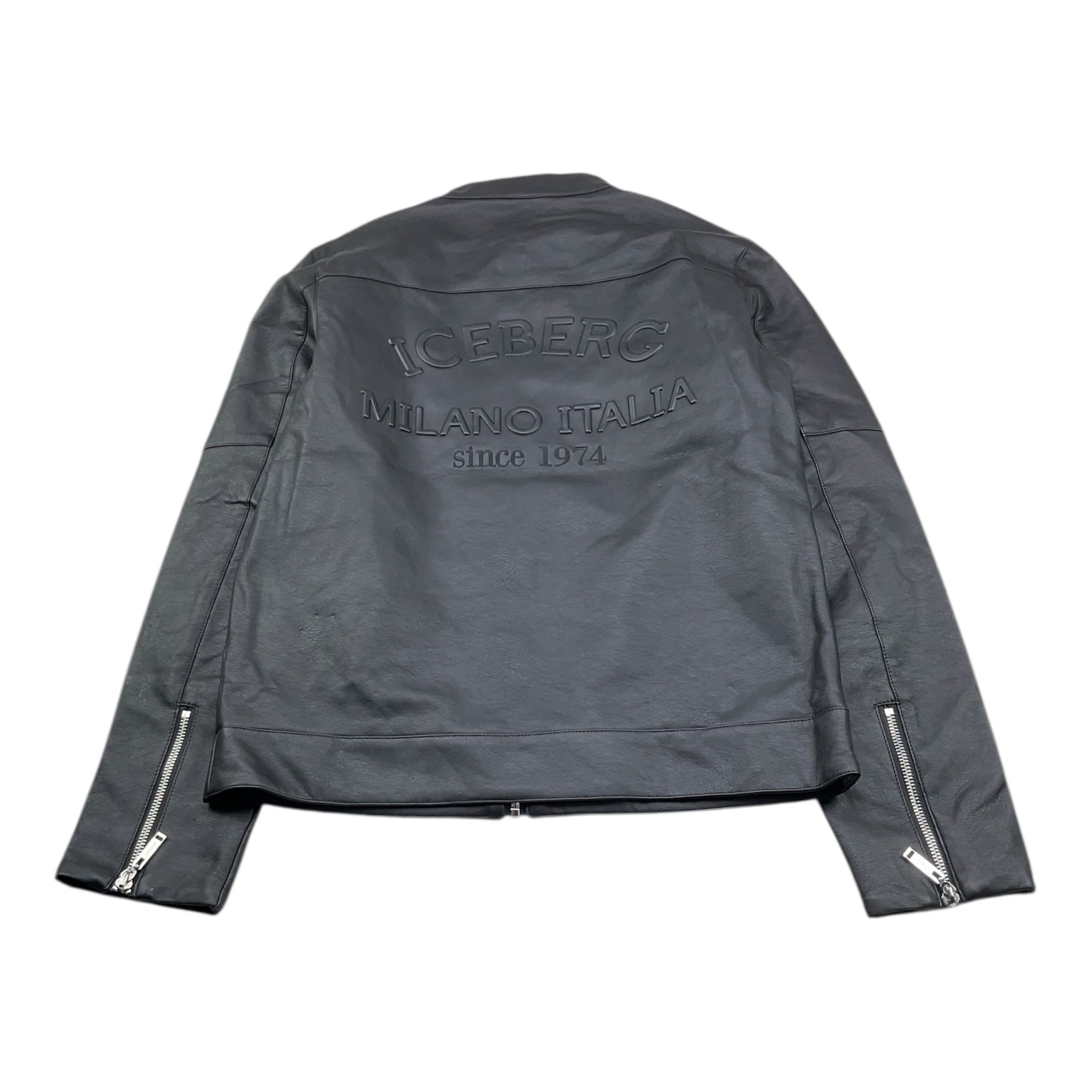 Iceberg Giubbino In Ecopelle Tinta Unita con Zip per Bambino GBICE5101J NERO ICEBERG 