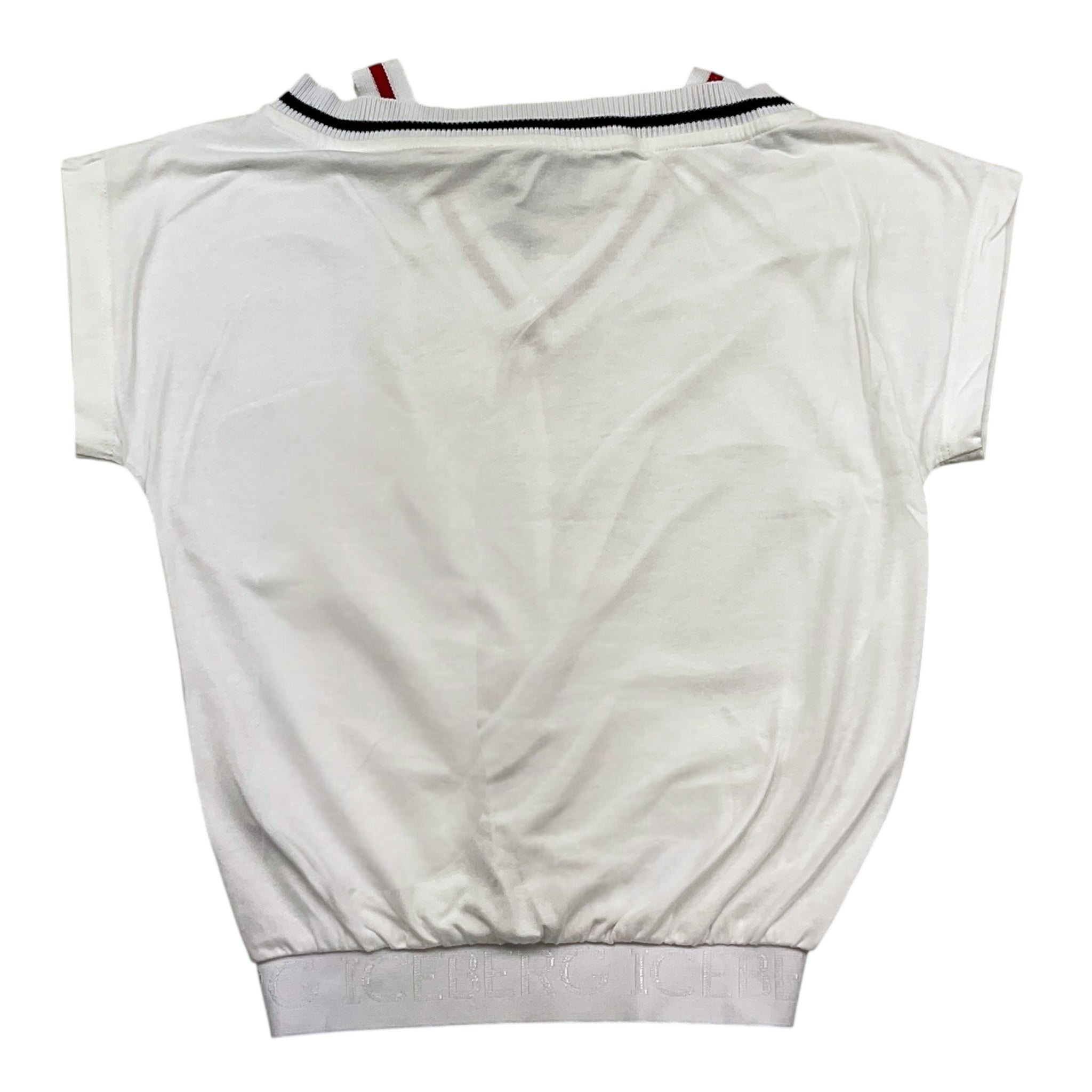 Iceberg T-Shirt Scollo A V Tinta Unita per Bambina TSICE4162J BIANCO ICEBERG 