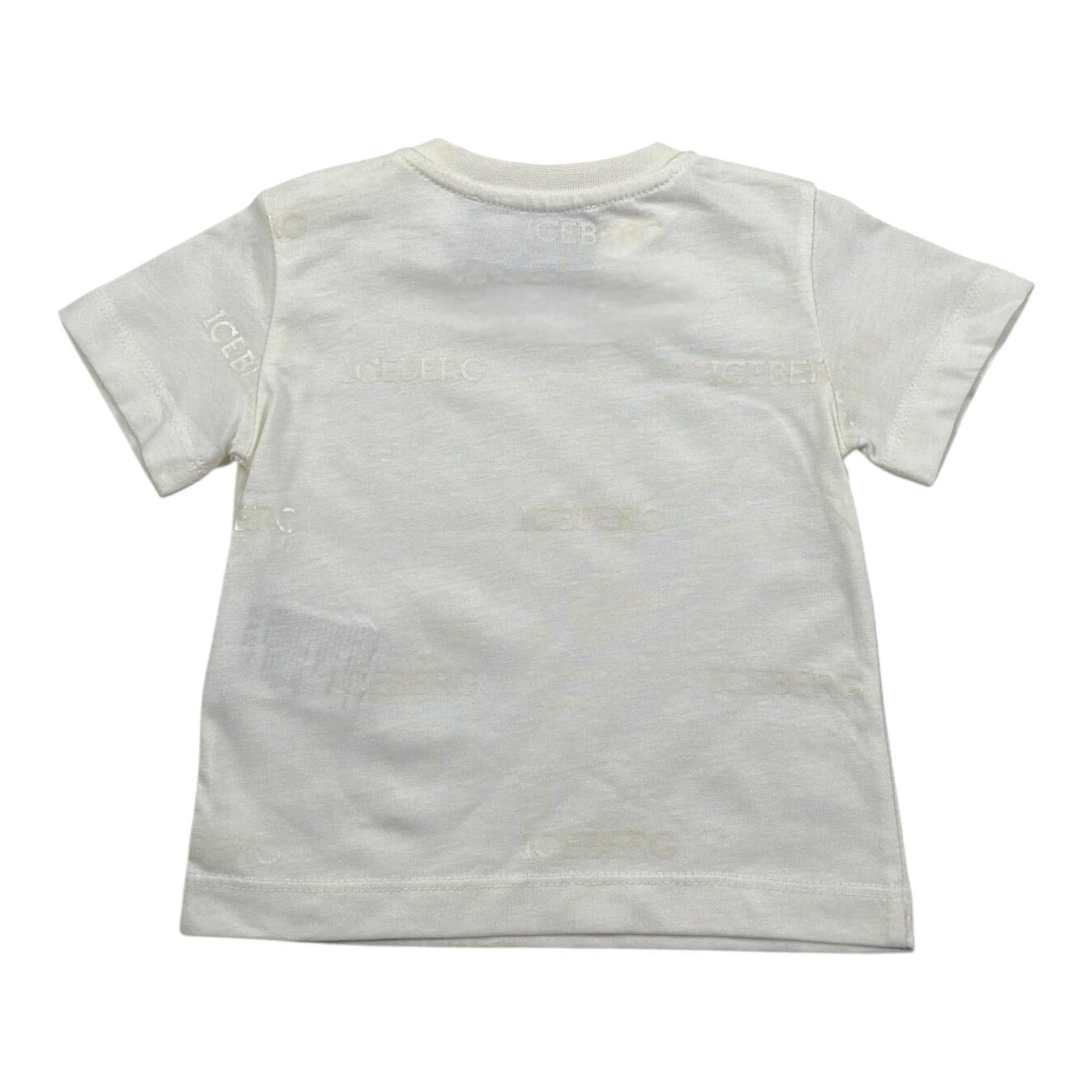 Iceberg T-Shirt Girocollo Tinta Unita con Logo per Neonato TSICE5115B PANNA ICEBERG 