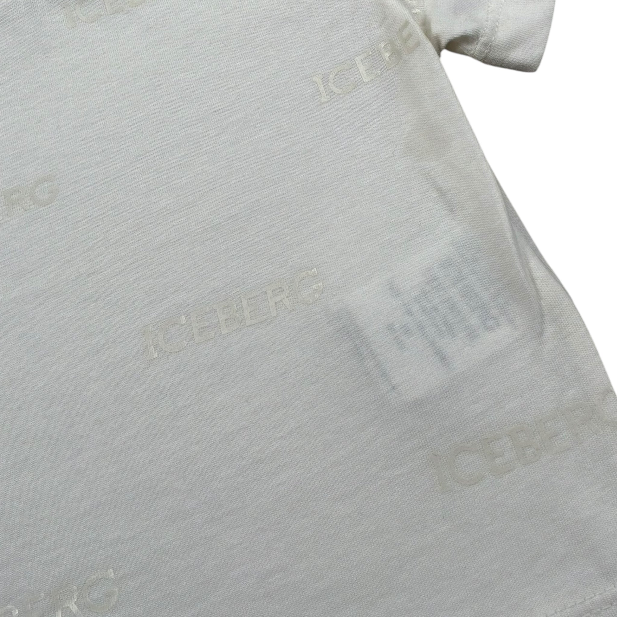 Iceberg T-Shirt Girocollo Tinta Unita con Logo per Neonato TSICE5115B PANNA ICEBERG 