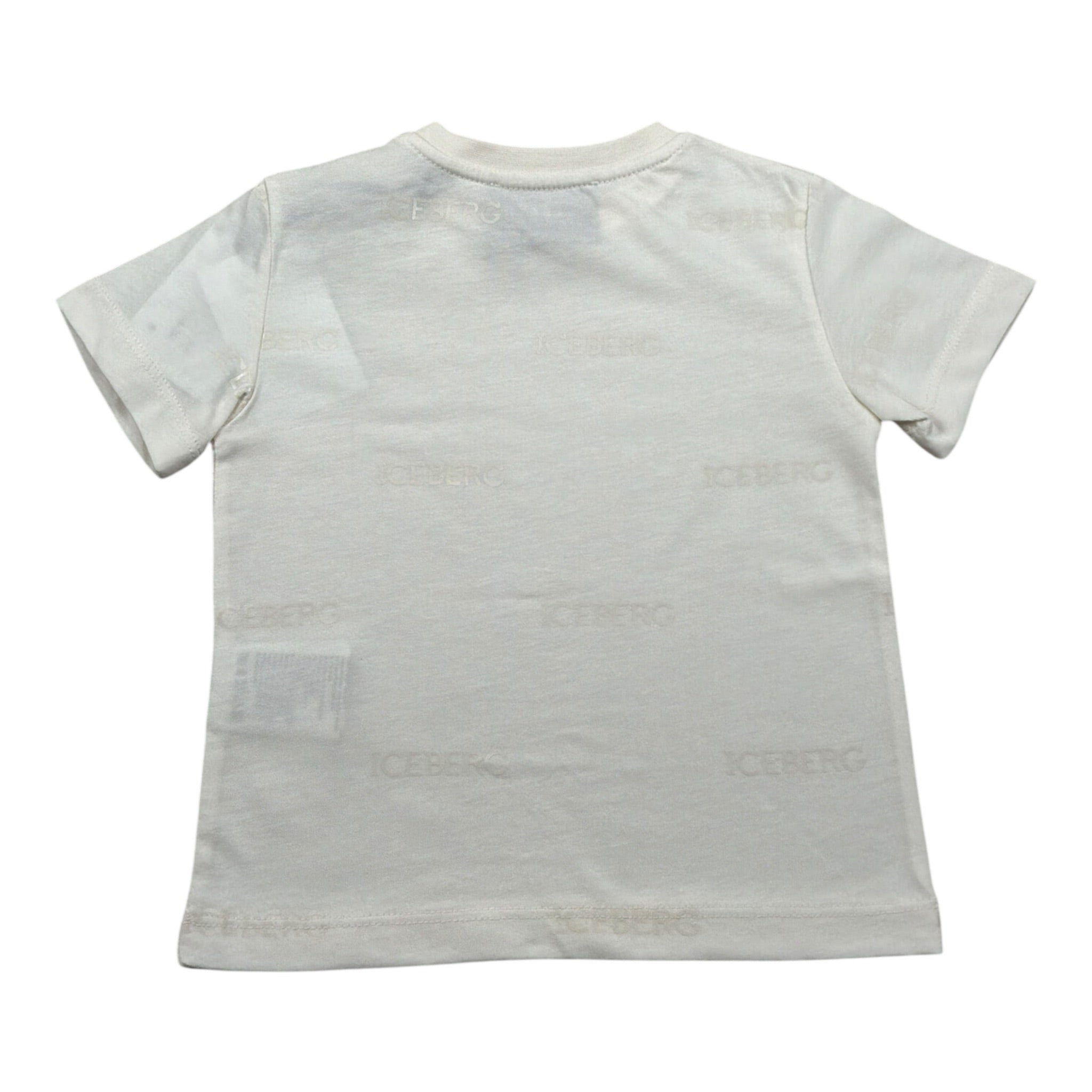 Iceberg T-Shirt Girocollo tinta unita con Logo Bianco per Neonato TSICE5115BX BIANCO ICEBERG 