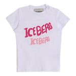Iceberg T-Shirt Girocollo Tinta Unita con Stampa per Bambina TSICE5163BJ BIANCO ICEBERG 