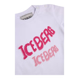 Iceberg T-Shirt Girocollo Tinta Unita con Stampa per Bambina TSICE5163BJ BIANCO ICEBERG 