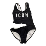 Icon Costume Intero Tinta Unita con Apertura per Bambina CSTM NERO ICON 