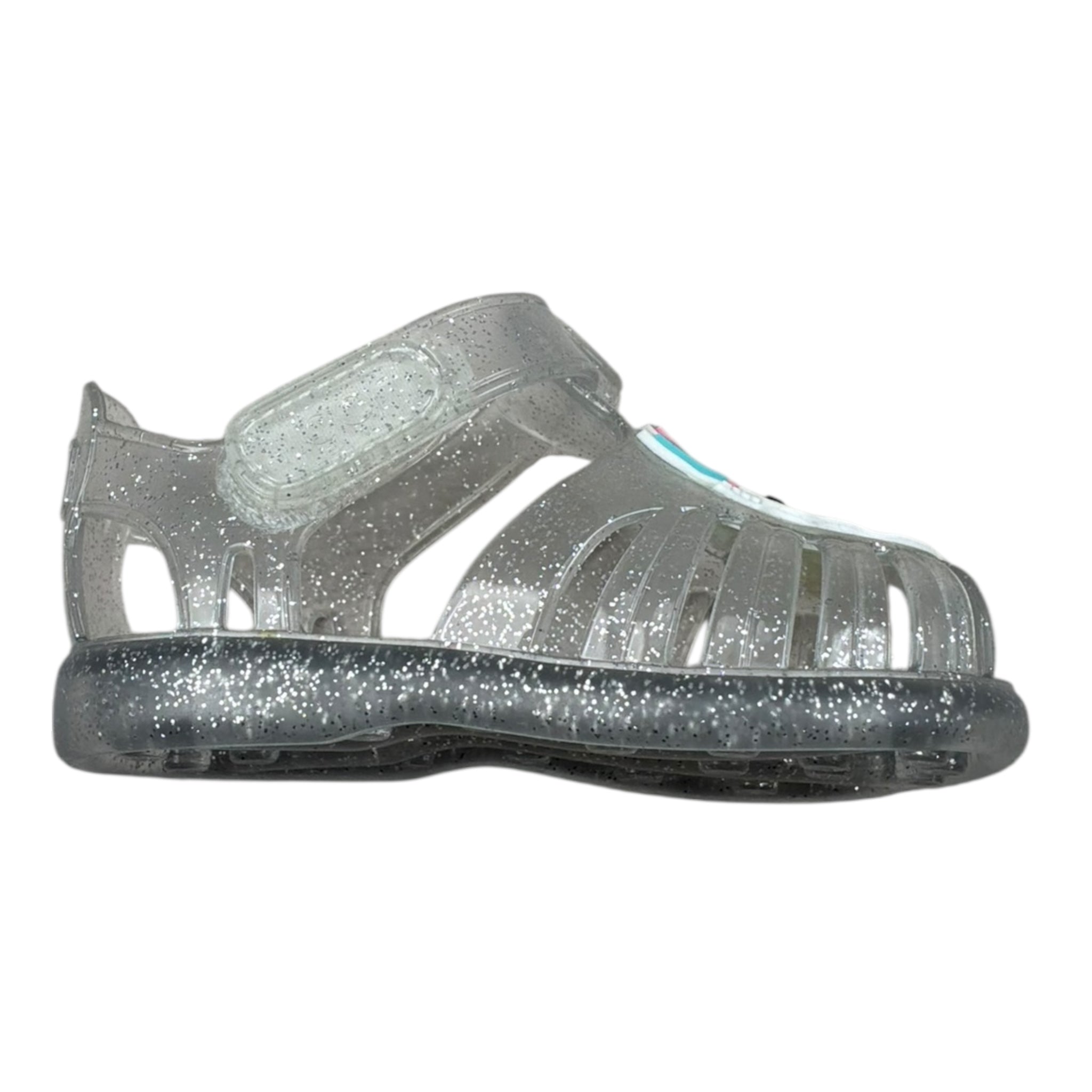 Igor Sandalo In Gomma Tinta Unita con Glitter per Neonata S10341N GRIGIO IGOR 