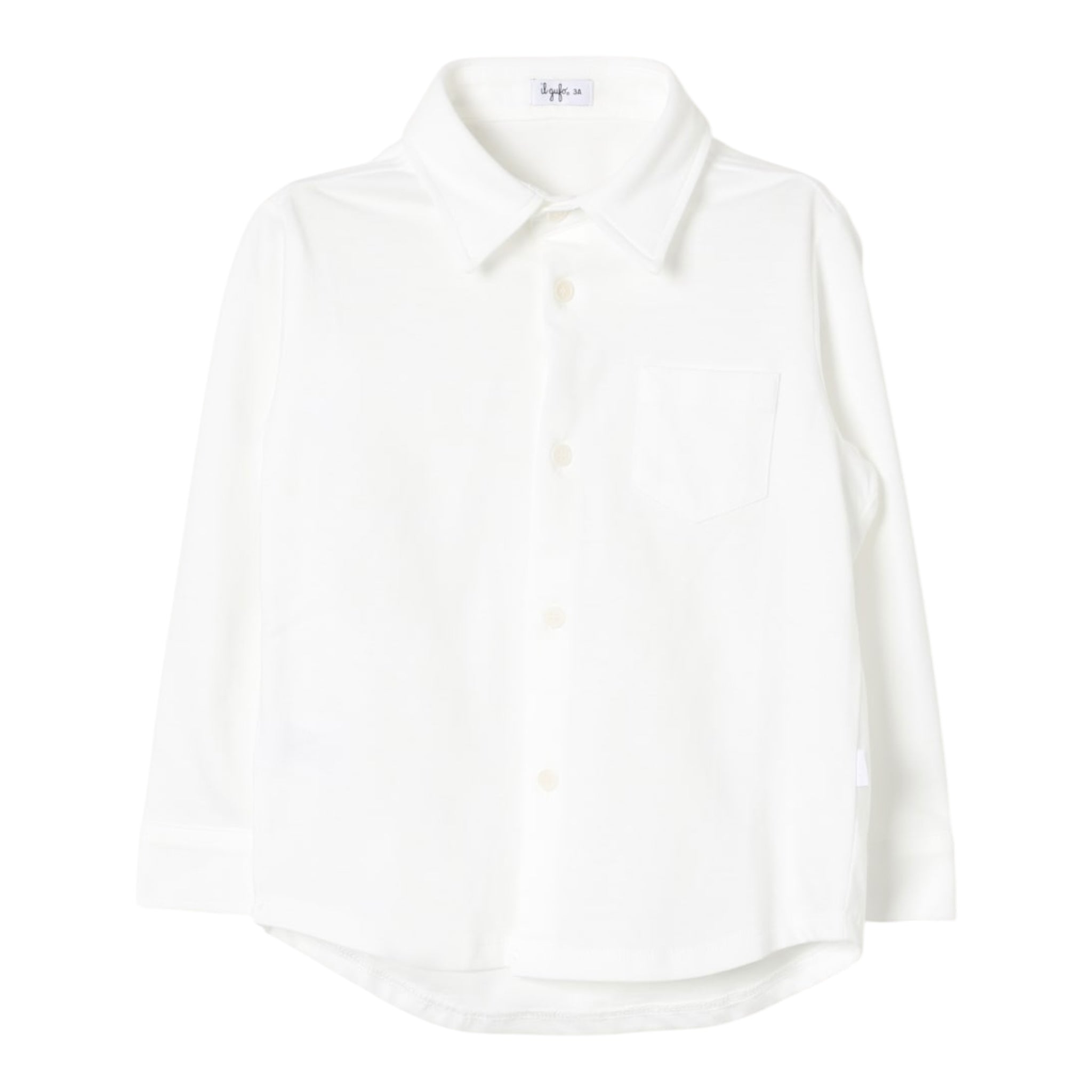 Il Gufo Camicia Manica Lunga Tinta Unita con Taschino per Bambino COACL049MF002 PANNA IL GUFO 