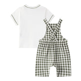 Il Gufo Completo 2 Pezzi T-Shirt-Salopette per Neonato P25DP469C3161 BIANCO/VERDE IL GUFO 