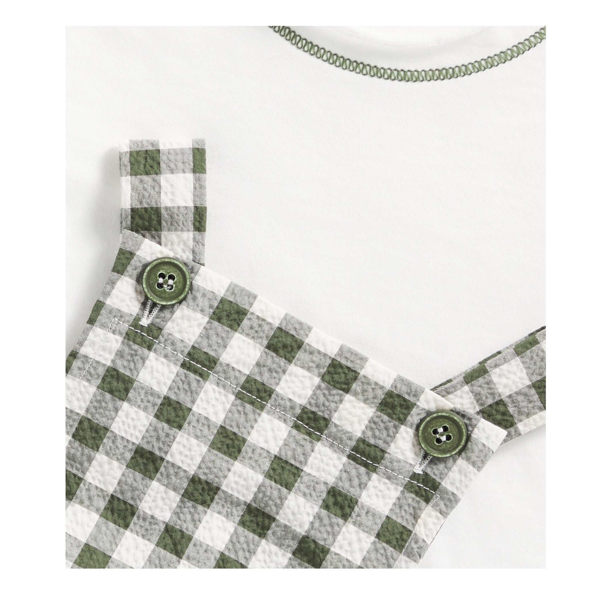 Il Gufo Completo 2 Pezzi T-Shirt-Salopette per Neonato P25DP469C3161 BIANCO/VERDE IL GUFO 