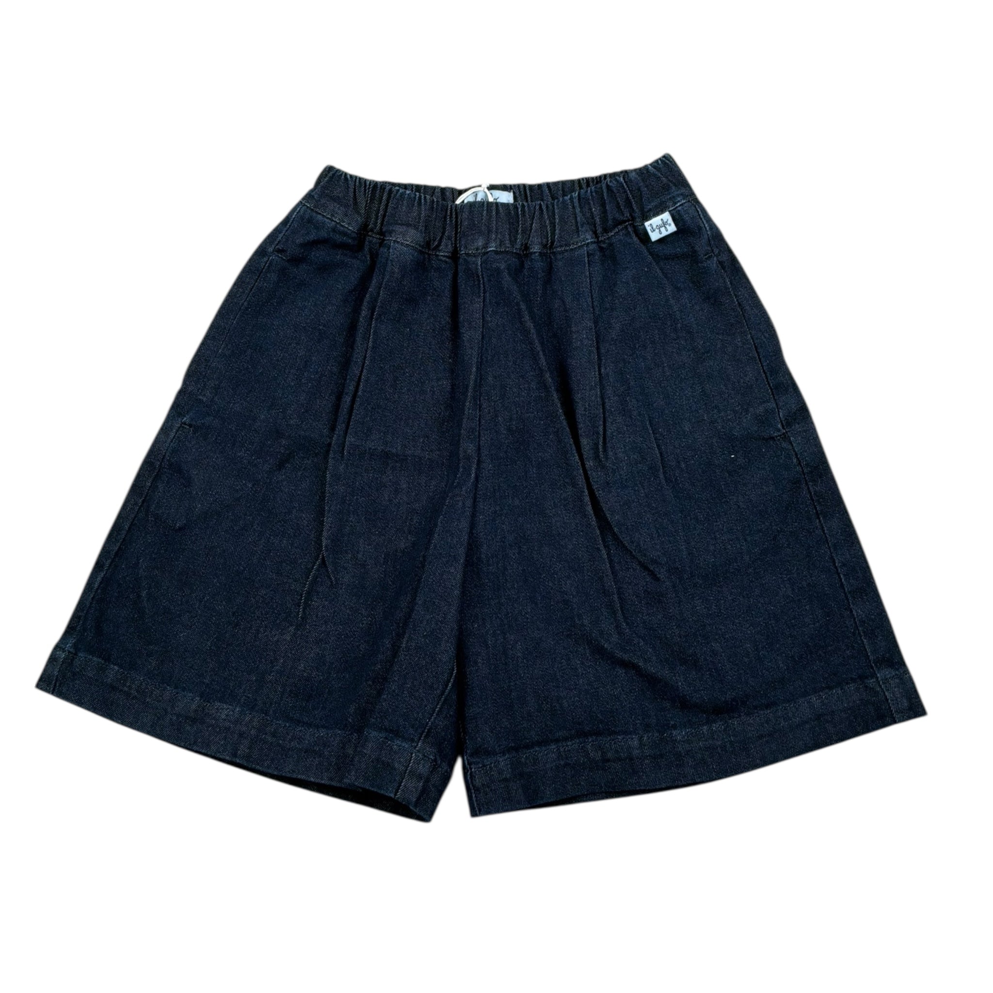 Il Gufo Bermuda In Denim Tinta Unita con Elastico In Vita per Neonato P25PB197J0034N BLU IL GUFO 