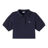 Il Gufo Polo Mezza Manica Tinta Unita Modello Crop per Bambina P25PC095MF032 BLU IL GUFO 