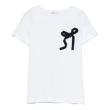 Il Gufo T-Shirt Girocollo Tinta Unita con Ricamo per Bambina P25TS476MF032 BIANCO IL GUFO 