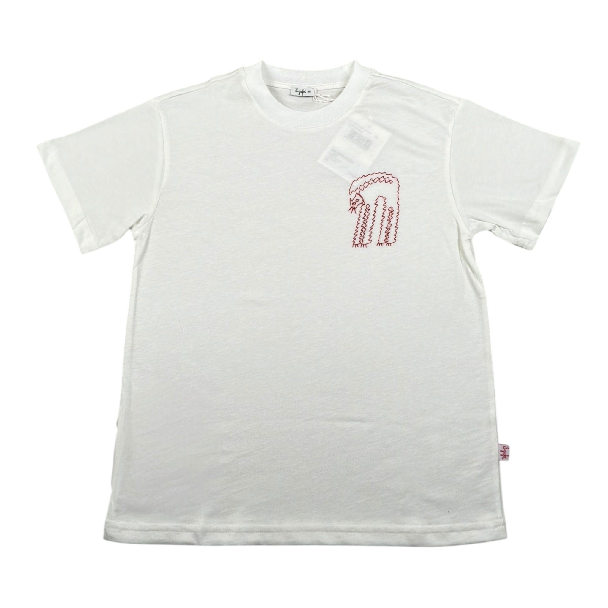 Il Gufo T-Shirt Girocollo Tinta Unita con Ricamo per Bambino P25TS479MF001 BIANCO IL GUFO 